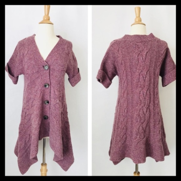 Anthropologie Sweaters - Anthropologie Wool Cable Knit Long Cardigan XS